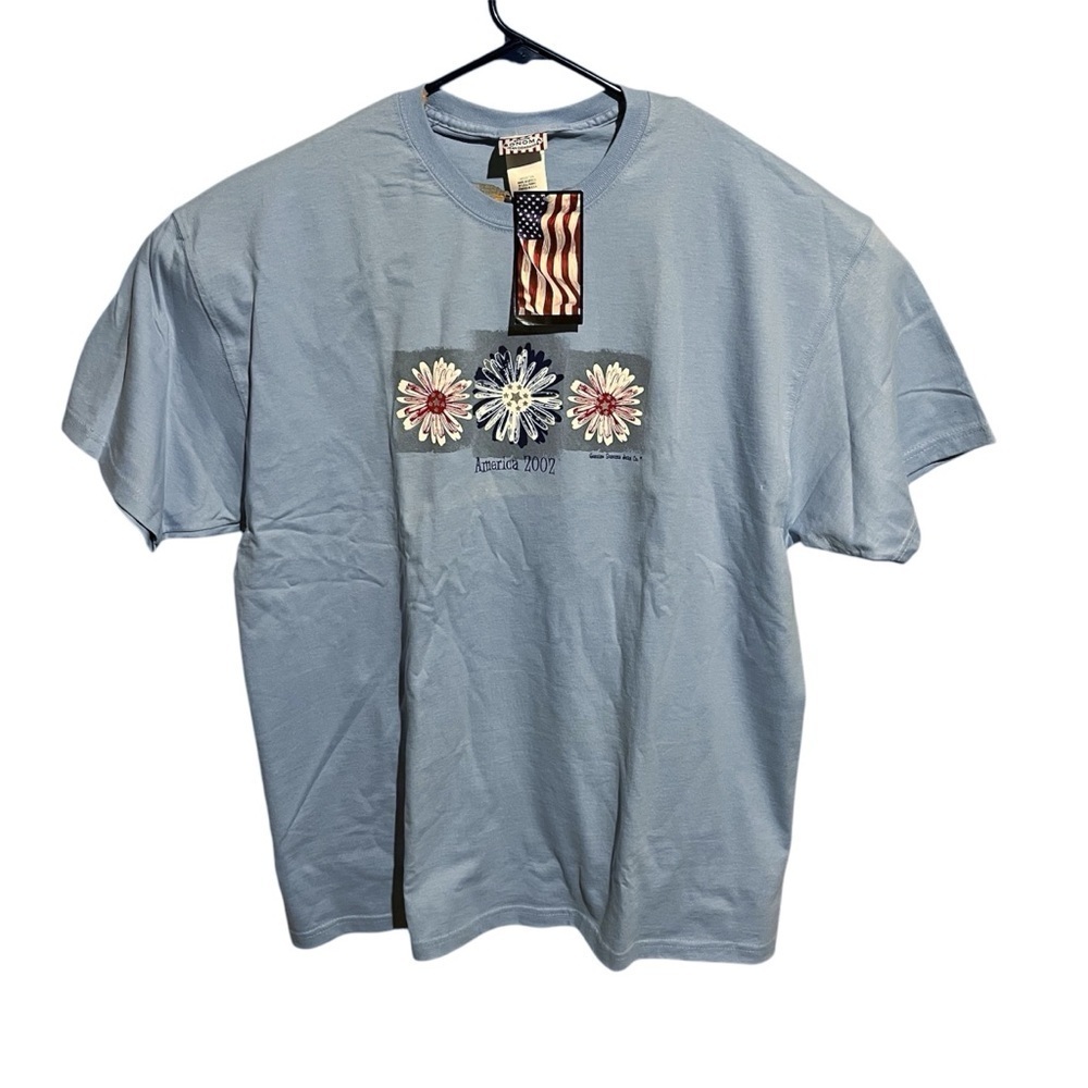 Sonoma NWT America 2002 Light Blue Floral Shirt Women’s Size XL Vintage 2000’s - Picture 1 of 7